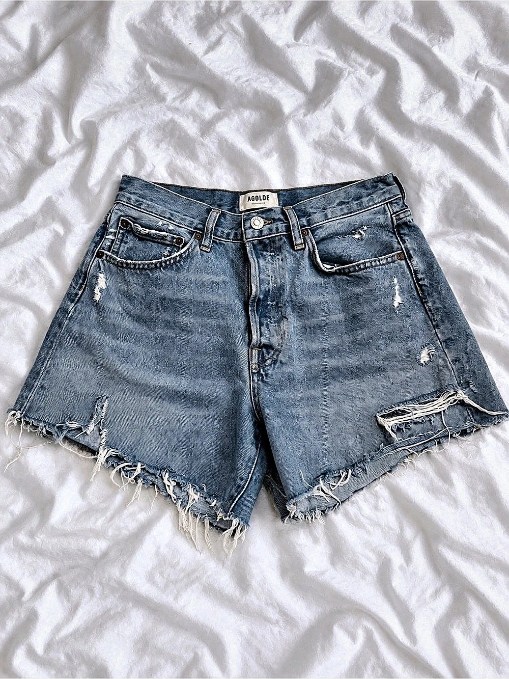 AGOLDE Parker Vintage Cut Off Short Blue Waist 27